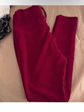 Red Lace-Up Corset High Waisted Statement Pants
